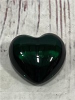 Baccarat Crystal Emerald Green Heart Paperweight
