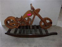 Child's wooden motorcycle rocker