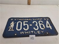 1983 Kentucky Licence Plate