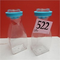 PAIR OF BEVERAGE BOTTLES 11 IN