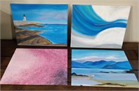 115 - ART: LIGHT HOUSE & ABSTRACT PAINTINGS