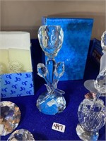 Crystal tulip flower candle stick holders