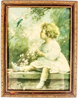 Art Antique Print "Song of the Bluebird" Z. Kenyon