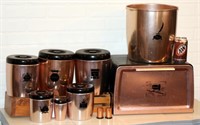 Vintage Metalware Kitchen Set - Bread, Canisters,
