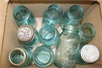 Box of 10 Blue Fruit Jars