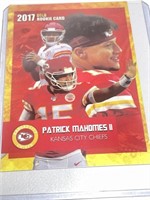 Patrick Mahomes 2017 Rookie Gems Gold Rookie Card