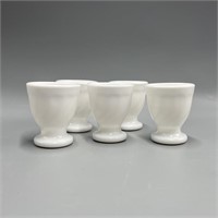 5 Milk Glass Egg Cups Marked France