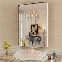 WEER 22X30 Inch Brushed Nickel Bathroom Mirror
