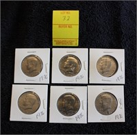 6 Kennedy Half Dollars( 6 BiCentennial 1776-1976)