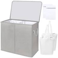 Youpins Double Laundry Hamper with Lid and Removab