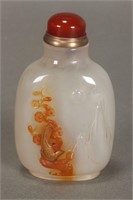 Chinese Carved Agate Snuff Bottle,