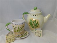 Papal Giftware Herbal Gardens Teapot, Cup &