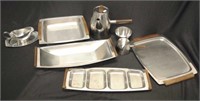 Group Danish stainless steel serving pieces