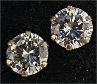 $120 10K  Cz 6.5Mm Earrings