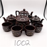 Vintage Japan Tea Set. Bean Pot and Bowls
