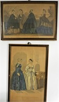 (2) 1864 GODEY's PARIS FASHIONS ADS