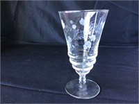 Etched Glass Water Goblet
