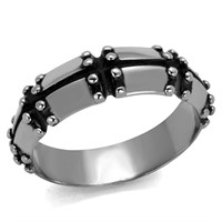 Sleek High Polished Beaded Bars Ring