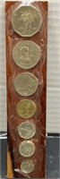Philippine coins on native narra wood
