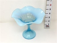 Blue Opalescent Compote