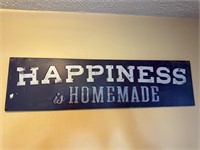 happiness is homemade metal sign
