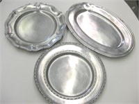 3 Finstain Silver Platters From France