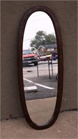 Vintage Oval Wooden Mirror Wood Frame