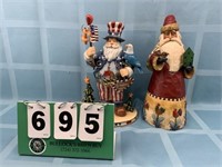 Jim Shore Santa & Santa Uncle Sam Figures