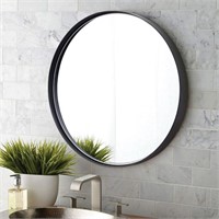 Black Round Mirror 24 x 24 inch