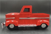Vintage Style Metal Red Truck Decor