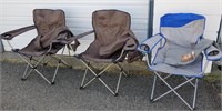 (2) Coleman & (1) Ozark Trail Folding Camp Chairs
