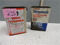 (2) Strypeeze and GE 1500 Thinner Tins