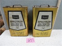 (2) Sears Motor Oil Tins