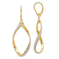 14K-Glimmer Infused Twisted Leverback Earrings