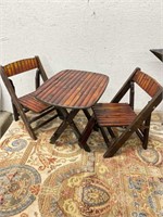Folding table and chair set made from bamboo very