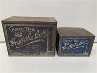 2 x Griffith Tea Tins 5 and 10LB