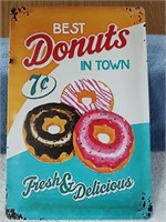 Best Donuts in Town - 8" x 12" Metal Sign