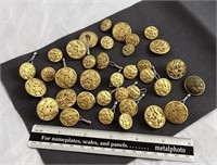 VTG Military Navy Eagle Brass Gold Uniform buttons