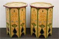 Moroccan Side Tables, Painted Wood