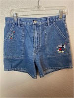 Vintage Mickey Mouse Embroidered Shorts Size 10