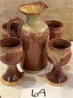 Vtg handmade pottery set