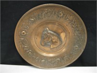 VNTG Copper Horse Head Metal Plate 12"D