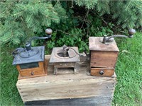 LOT OF 3 ANTIQUE COFFEE GRINDERS