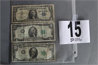 Vintage Money (Bills) $10, $2, $1 (U230)