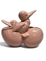 McCoy Pottery ducks and eggs pink planter