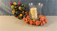 Vintage Sparkling Fruit w/Hurricane & Candle