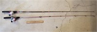 2ct Fishing Poles Zebco & Shakespeare