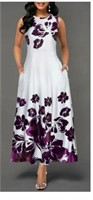 Large Women's Boho Floral Long Vintage Maxi Dress