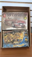 Lot of 2 Plastic Model Kits Corvette and Rubber