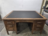 Antique Oak Large Partners Desk